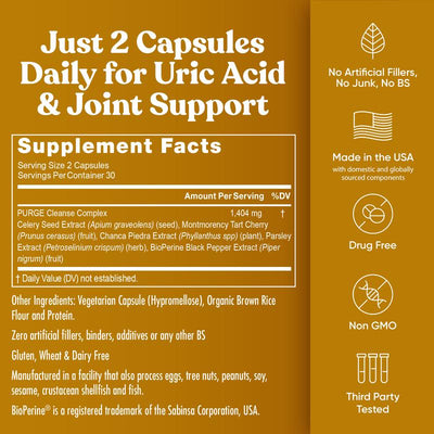 URIC ACID PURGE Detox & Cleanse (60 Capsules)